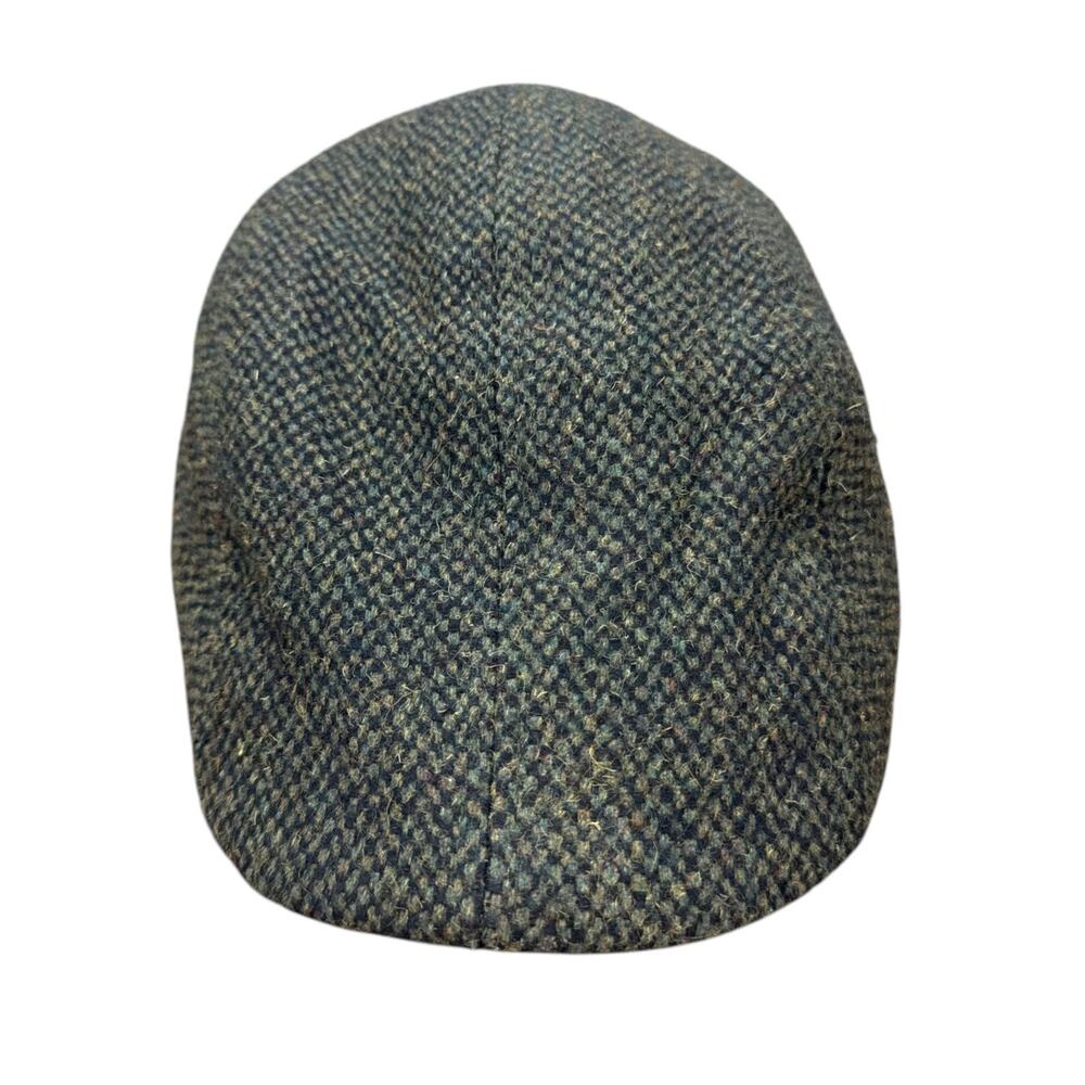 Crowncap Mens Wool Tweed Flat Cap Ivy Driving Hat Ear Flaps Green Vintage - Picture 9 of 14